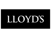 White Lloyd's logo on black background.