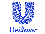 A blue Unilever logo on white background