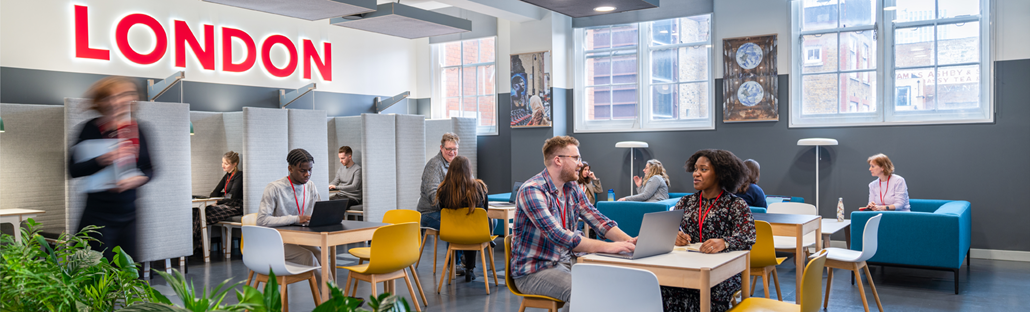 The team at London & Partners working in the office