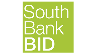 A logo of a green square with text inside that reads South Bank BID in white font.